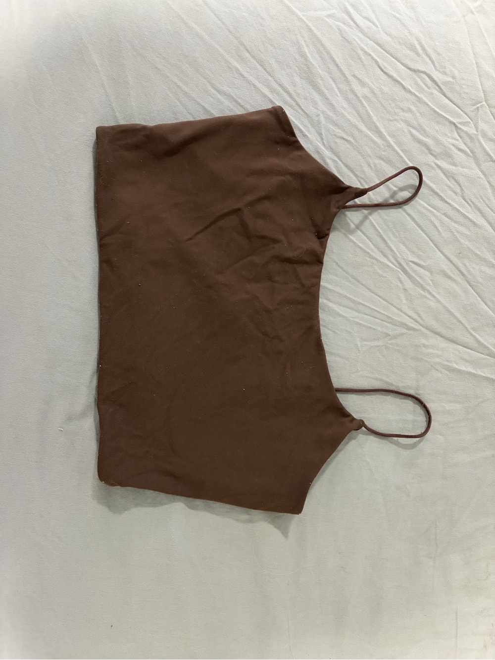 Women’s Brown Spaghetti Strap Crop Top